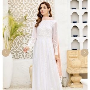 Alizeh Peach Pearl Gown with Dupatta and Pants